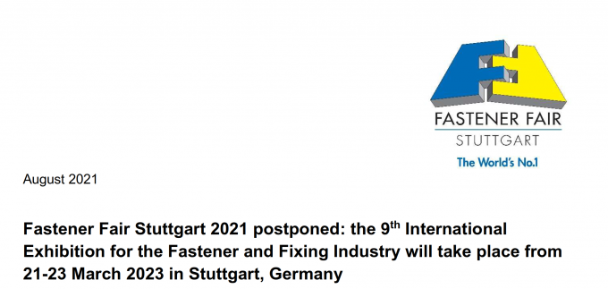 laatste bedrijfsnieuws over Bericht over het uitstel van de het Bevestigingsmiddeltentoonstelling van Stuttgart  0