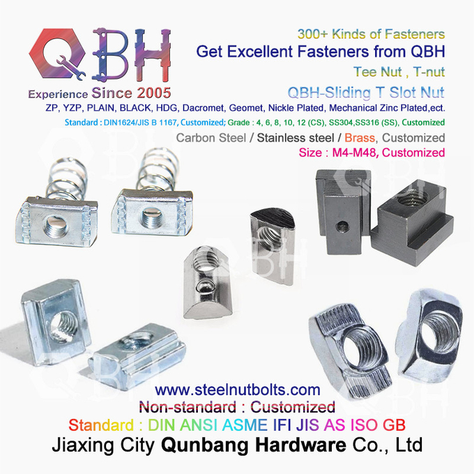 QBH 4040 van het Kaderstructuren T van het Reeks industriële Aluminium Hamertype t-Groef Noot Glijdende t-Noten 3