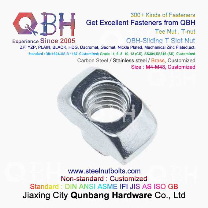 QBH 4040 van het Kaderstructuren T van het Reeks industriële Aluminium Hamertype t-Groef Noot Glijdende t-Noten 0